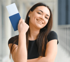 Woman with notebook